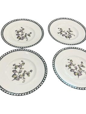 FOUR Lenox Etchings Eucalyptus Salad Dessert Plates 7” 4191613